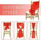 fani 120 PCS Satin Chair Sashes, 7x78 Inch, Red - Image 4