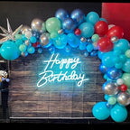 LED Neon Happy Birthday Sign Night Light Birthday Party Decorations Ice Blue USB Operated Decorative for Backdrop Party Bedroom Wall Décor 5v - Image 7