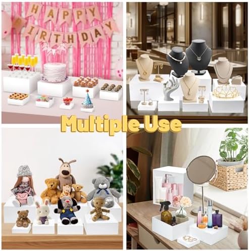 8 Pcs Acrylic Buffet Risers, Table Food Display Stands for Dessert Cupcake - Image 6