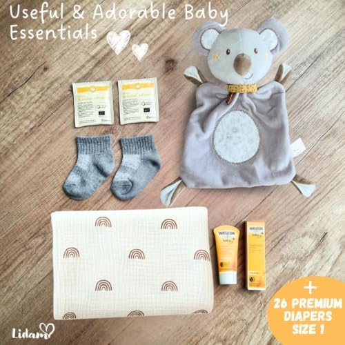 BohoStyle Diaper Cake | Baby Gift Set| New Baby Boy Gift | New Baby Gift | with Baby Lovey, Newborn Essentials, Premium Baby Care Products | Beautiful & usefull Accessories | Baby Shower Gifts - Image 7