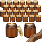 24 Pcs 4 Oz Mini Soy Wax Candles, Mahogany & Teakwood Scented Aromatherapy Candles Bulk Set, Stress Relief Relaxation Candle, Ideal for Wedding Birthday Party Favors, Gifts and Home Decor by Trxvxo