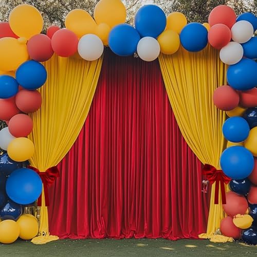 20ft x 10ft Wrinkle Free Red Backdrop Curtains for Parties, 4 Panels 5x10ft Polyester Photo Backdrop Drapes for Weddings Birthday Party Christmas Photography Background Cloth - Image 6
