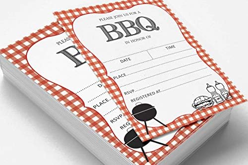 Pack of 30 Baby Shower Invites, BBQ Party Invitations, Fill in Blank Invitations with Envelopes 5 x 7 inches - Image 3