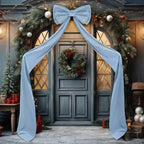 Wavwavw Christmas Giant Velvet Bow Decor Dusty Blue Big Bow, 75 x 18 Inches - Image 5
