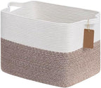 Goodpick 50L Large Woven Rope Storage Basket, Rectangle, Brown by Goodpick