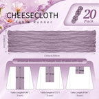 20 Pack Purple Cheesecloth Table Runner Wedding Birthday Table Decor - Image 2