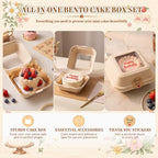 50 Set 50 Bento Cake Box Clamshell Container Kit, Wooden Color - Image 3
