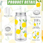 SiliFine 24 Pcs Lemon Party Favors Lemonade Cups with Lids and Straws - Image 3