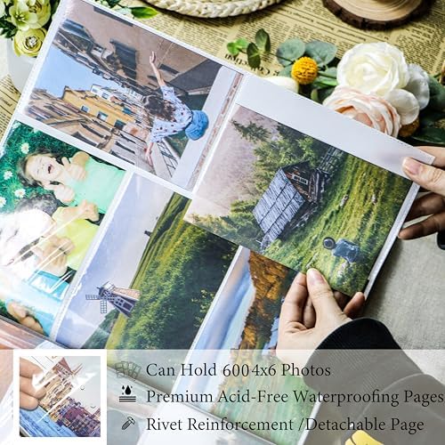 Holoary Photo Album 4x6 600 Photos 5 Pictures Per Page, 600 Pockets 4”x6” Picture Album, Linen Fabric Cover Big Picture Book for Photos, 4x6 Photo Albums for Family Weddings Travel Memories(Beige) - Image 7
