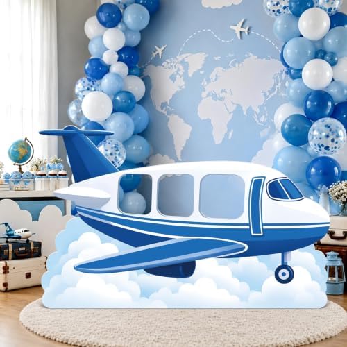 4.1 ft Airplane Corrugated Plastic Standee Cutout Photo Prop by WelcometoLawnIdyll