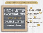 Grey Changeable Felt Letter Board, 10x10 Inch, 725 Pre-Cut & Sorted Letters, First Day of School, Classroom Decor, Message Sign - Image 3