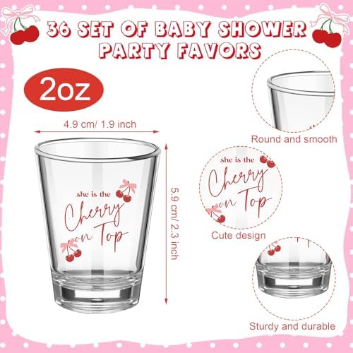 Roshtia 36 Set Cherry Bow Baby Shower Favors for Guests - Image 2