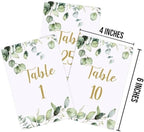 Greenery Eucalyptus Table Number Cards Double Sided Party Table Numbers for Reception Baby Shower Anniversary Birthday Bridal Party 4x6 Inch, 100 - Image 4