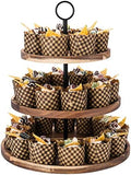 3 Tier Cupcake Stand, Large Wood Tiered Serving Tray Cupcake Tower, Serving Stand Display Dessert Cookie Candy Buffet Holder for Home Tea Party, Wedding, Farmhouse, Kitchen Decor by QIELSER