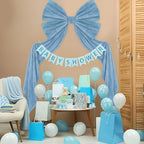 Suncalla 40 x 80 Inch Extra Large Blue Velvet Bow for Backdrop, Xmas Tree - Image 5