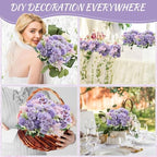 Zeyune 8 Pcs 13.4 Inch Artificial Flowers Bouquet,Peony,Purple - Image 6