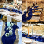 10 Pack Blue Cheesecloth Table Runner -21*120Inch Long Boho Wedding Table Decor, Rustic Gauze Fabric Runner for Bridal Showers, Baby Showers & Parties (Sheer, Lightweight, Wrinkled Design) - Image 6