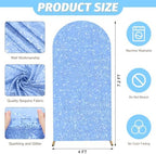 MODFUNS Light Blue Arch Cover Sequins Arch Stand Cover Spandex Arch Backdrop Cover 4x7.2ft Glitter Arch Covers Chiara Backdrop Cover Stretch Arch Wall Covers for Celebration Party Reception Decor - Image 3