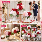 Zeyune 6 Set Artificial Centerpiece, Red,White, Stylish Style - Image 4