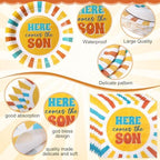 Ziliny 250 Pcs Here Comes The Son Baby Shower Party Decorations Boho Sun Rainbow Disposable Paper Plates Napkins and Cups Tableware Set for Sunshine Boy Baby Shower Party Supplies, Serves 50 - Image 3