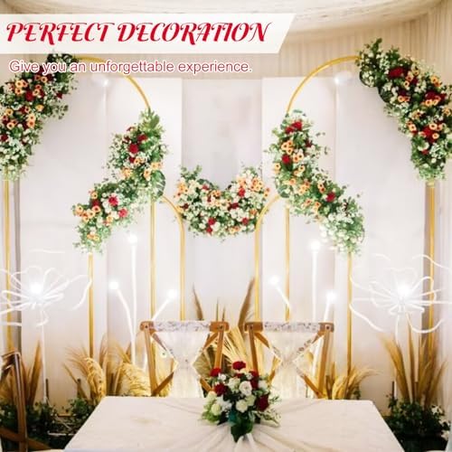 Metal Arch Stand and Cover Set,1 Red Spandex Fitted Backdrop with 1 Gold Wedding Arched Stand Frame for Parties Birthday Baby Shower Bridal Banquet Decoration (6.6FT) - Image 7