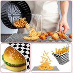 Geosar 200 PcsGingham Paper Food Tray with Wax Paper,Black White - Image 4