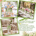 LemonRoad 12 Pcs Vintage Plastic Vases for Centerpieces Small Clear Flower Bud Vase with Sage Green Ribbon for Farmhouse Wedding Housewarming Birthday Party Rustic Home Tabletop Decoration - Image 5