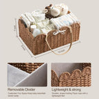 HBlife Baby Diaper Caddy, Paper Rope Storage Baskets Nursery Bin with Removable Divider, Portable Car Organizer for Diapers, Baby Shower Gifts, Newborn Essentials Must Haves - Image 5