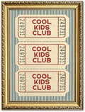 Vintage Cool Kids Club Wall Art Retro Ticket Kids Quote Wall Decor Picture Preppy Blue Striped Sign Poster Canvas Painting Print for Playroom Bedroom Nursery 12x16 inch Gold Framed by Unknown