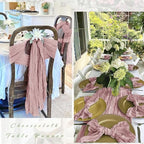 25 Pack Dusty Pink Cheesecloth Table Runner 17 x 108 Inch Gauze Table Runner Fabric Semi Sheer Cheese Cloth Table Decor Bulk for Rustic Romantic Wedding Baby Shower Table Decoration - Image 3