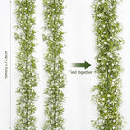 2 Pcs 5.8ft Artificial Baby Breath Flower Vines, Babys Breath Artificial Flowers Real Touch Faux Gypsophila Hanging Fake Baby's Breath Garlands for Wedding and Baby Shower Decor（White） - Image 2