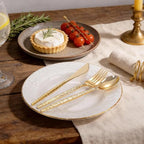 WELLIFE 300 Pcs Gold Plastic Silverware,Plastic Utensils Heavy Duty - Image 6