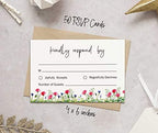 50 Blank RSVP Cards with White Envelopes-Floral Style Response Card-RSVP for Wedding-Rehearsal Dinner-Baby Shower-Bridal Shower-Engagement Party Invitations - Image 4