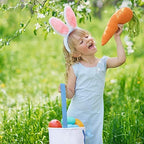 Weewooday 6 Pcs Easter Bunny Basket Bags Canvas Rabbit Bucket Tote for Easter Egg Hunts Candy Gifts Storage - Image 2