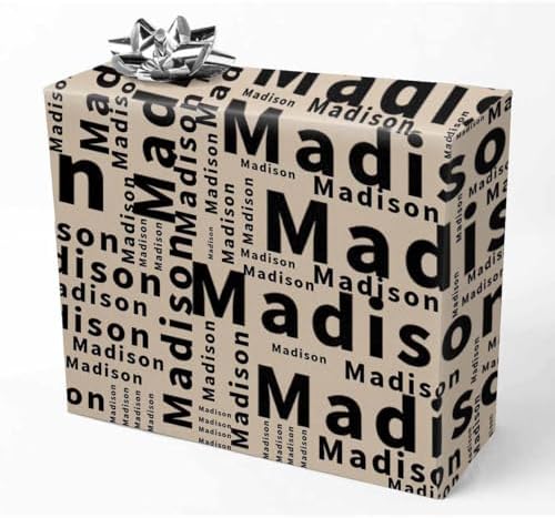 AOFUN Personalized Name Text for Boys Girls Men Women Personalized Name Gift Cute Birthday Wrapping Paper Funny Christmas Wrapping Paper 3 Rolls 58" x 23" by Unknown