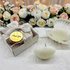 White Seashell Candle Party Favors in a Plastic Box, Wedding Favor Guest Bulk,Bridal Shower Gifts, Baby Shower giveaways for Baptism (10,20,30,50,100.. Options Available in Customize Section) by GiftUp