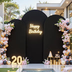 Wedding Arch Backdrop Cover Set of 3, Red and Black Double Color Arch Stand Covers, 7.2FT, 6.6FT, 6FT Spandex Fitted Arch Covers for Graduation Birthday Party Banquet Photography Background Decoration - Image 4