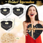 Glenmal 3 Pcs Heart Shaped Gift Boxes with Lids,Black Marble - Image 2