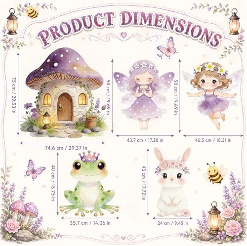 5PCS Purple Fairy First Birthday Decorations, Magical Woodland Cardboard Cutouts Corrugated Plastic Yard Signs Enchanted Garden Themed Party Supplies Princess Baby Shower Photo Props - Image 3