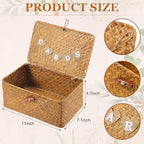 Geelin Seagrass Wedding Card Basket with Card Banner,11 Inch,Natural Color - Image 2
