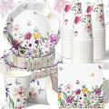 Newtay 250 Pcs Wildflower Disposable Paper Plate Napkins by Newtay