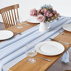Pufogu 5 Pack 10Ft Baby Blue Chiffon Table Runner Sheer 29x120 Inch - Image 3