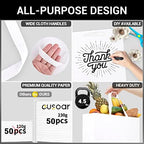 EUSOAR Heavy Duty Gift Wrap Bags, 50 Pack 8.6x3.9x7 inches Small White Paper Bags with Handles, Totes in Bulk for Wedding, Grocery, Boutique, Retail, Business, Party Favors, Baby Showers, Birthdays - Image 3