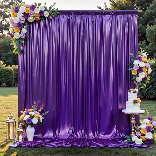 10x10FT Purple Sequin Backdrop Curtain for Party - 2 Panels 5x10FT Wrinkle-Free Shimmer Drapes for Birthday, Wedding, Christmas, Decorations & Photography by Unknown