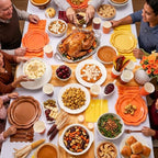 350 Pcs Orange Brown Fall Party Supplies - Red Orange Yellow Autumn Tableware set Include Gradient Scalloped Plate Napkin Cup & Cutlery for Thanksgiving, Fall Wedding, Harvest Party - Image 6