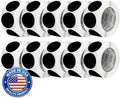 Perco Black Perforated Round Circle Dot Sticker 3-Inch Labels — 10 Rolls, 5,000 Stickers - Bold Signage, Logo Stickers, Warning & Instruction Labels, Strong Adhesive - Made in USA by Perco