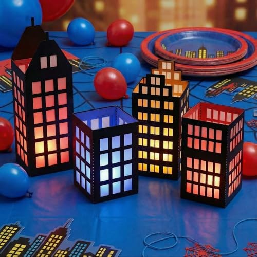 Rossesay 12 Pcs Hero City Lantern Table Centerpiece for Hero Party Decor - Image 2