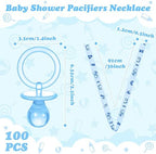CHENGU 100 Pcs Baby Shower Pacifiers Necklace Bulk,Blue - Image 3