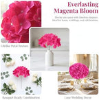 AVIVIHO 105Pcs Hot Pink Fake Flowers Hydrangea Artificial Flowers Bulk (Not Squished, No Steaming Need) Silk Flowers with Stems for Wedding Decor,Home,Baby Shower,Table Centerpieces Decoration - Image 2