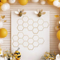 Silipull 2 Pcs 22 x 12 Inch Large Wood Honeycomb Decoration Honeycomb Wall Decor Wood Hexagon Decor Bee Wall Hanging Decoration for Living Room Garden Bedroom Office Home Party(Wood Color) by Silipull